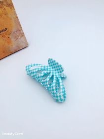 9CM Plaid Barrettes Girly Temperamental Hollow Grip